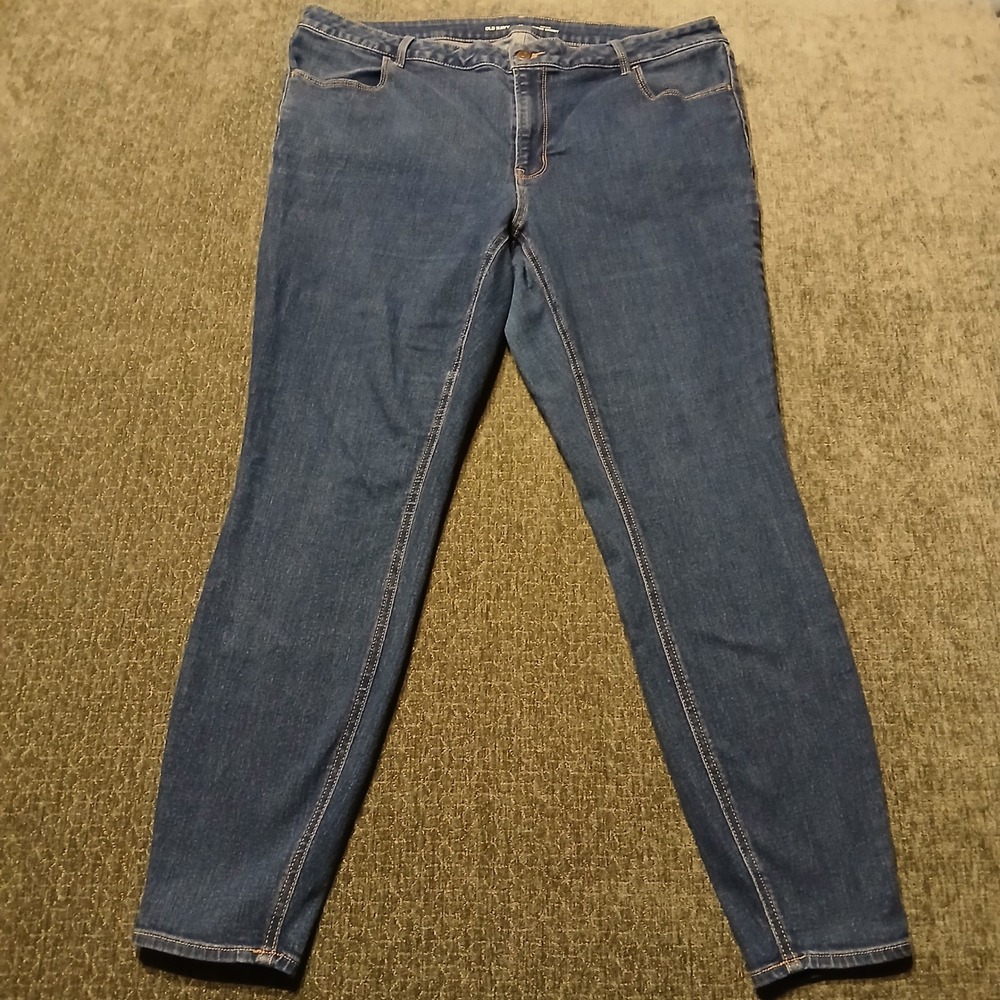Old Navy High Rise Super Skinny Jeans Womens 20 L Dark Wash Blue Stretch Denim